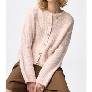GU (Uniqlo) Tweedy Knitted Cardigan in Pink